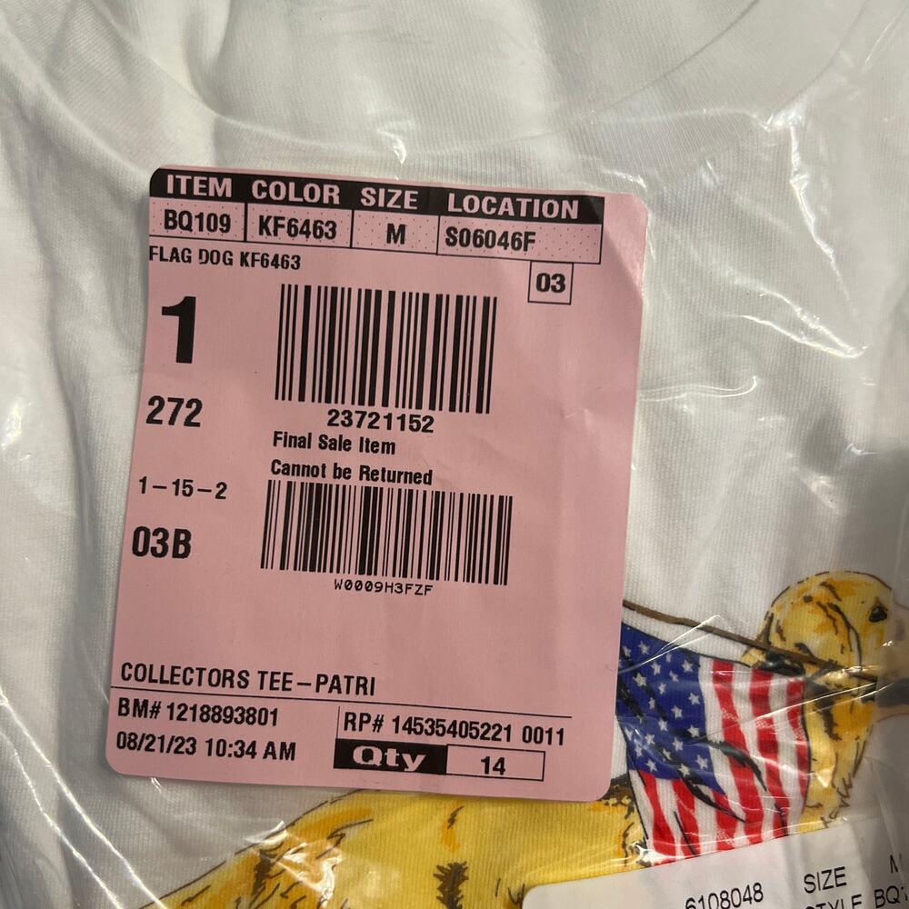 NWT J. Crew Women's White W/Dog with Flag Graphic Tee - Picture 5 of 9